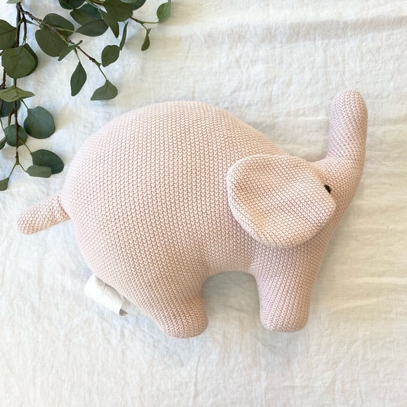 Frolics Knit Pink Elephant Pillow - Picture 8 of 12